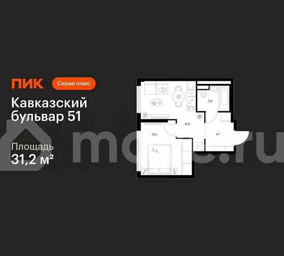 1-комн. квартира, 31.2 м2, 4/23 эт. Москва