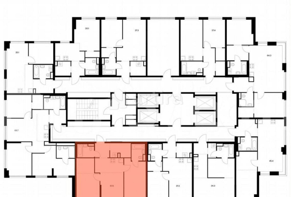 2-комн. квартира, 57.5 м2, 28/32 эт. Москва - изображение 2