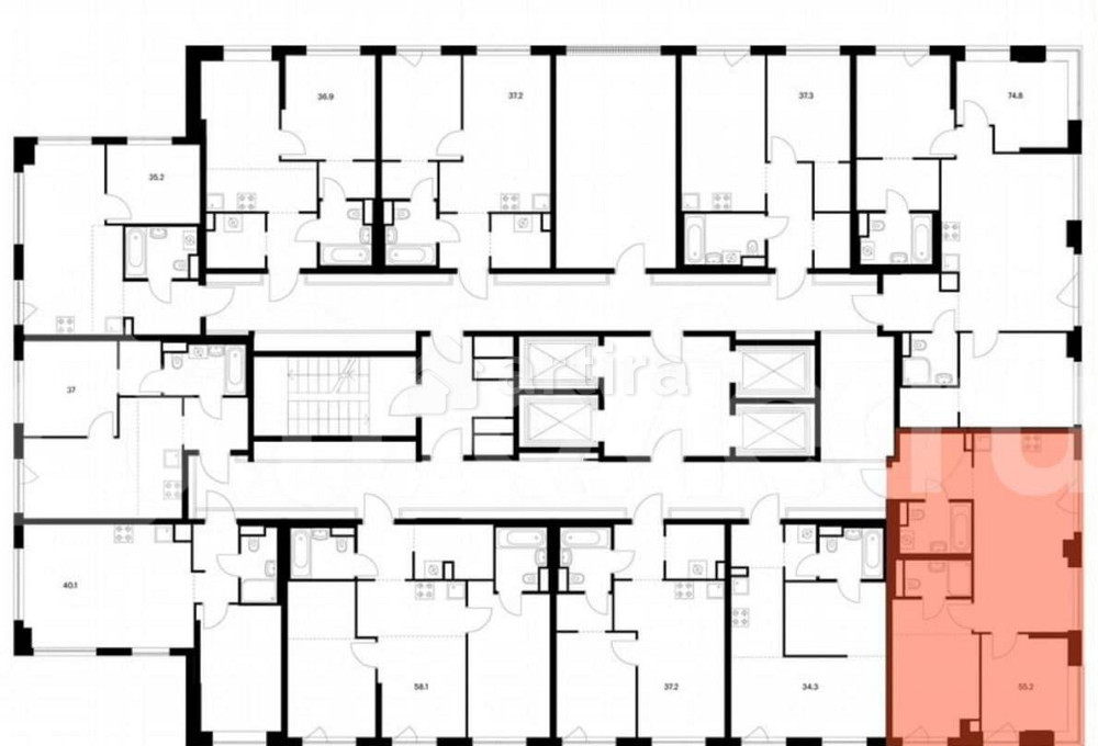 2-комн. квартира, 55.2 м2, 21/32 эт. Москва - изображение 2