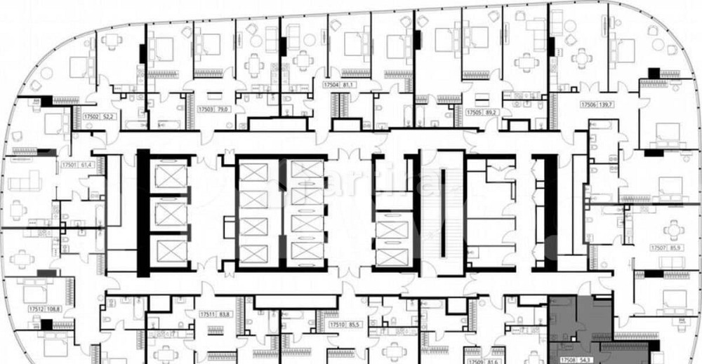 1-комн. квартира, 54.3 м2, 75/90 эт. Москва - изображение 7