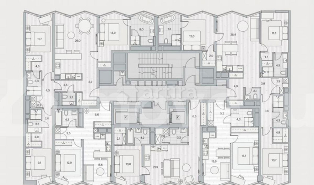 1-комн. пентхаус, 42.4 м2, 15/20 эт. Москва - изображение 6