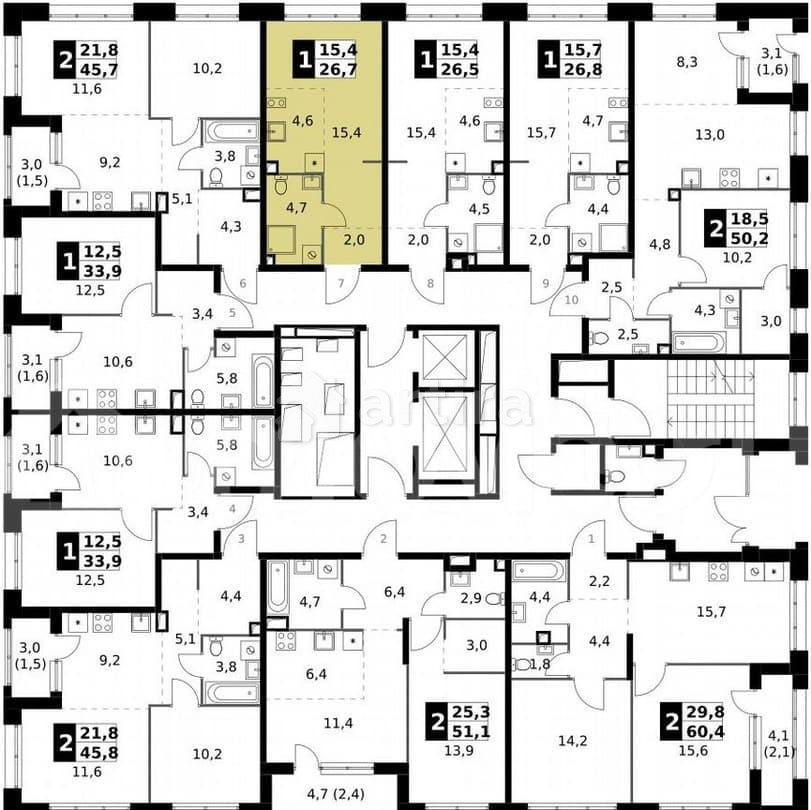 Студия, 26.7 м2, 2/25 эт. Москва - изображение 2