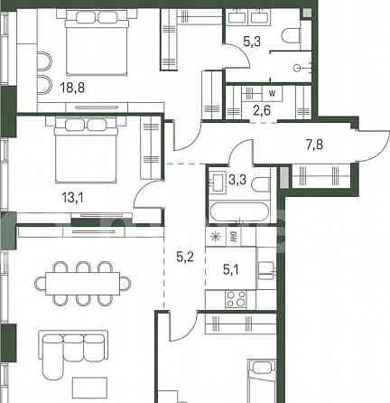 3-комн. квартира, 98.3 м2, 14/40 эт. Москва