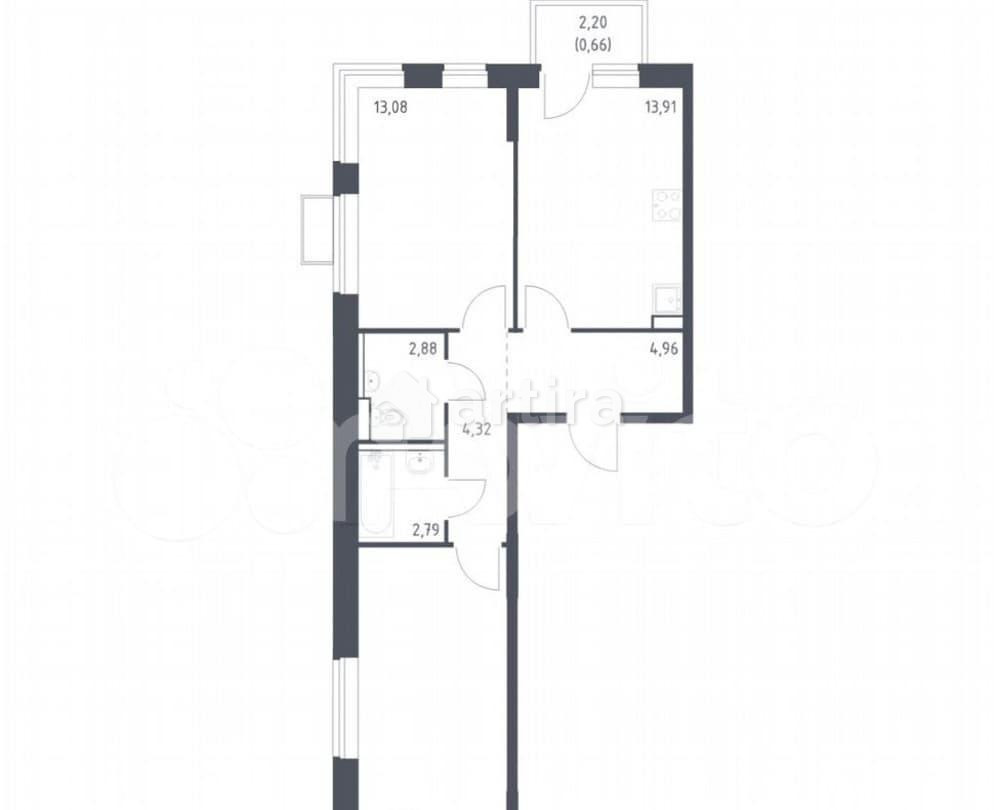2-комн. квартира, 58.2 м2, 9/16 эт. Москва - изображение 1