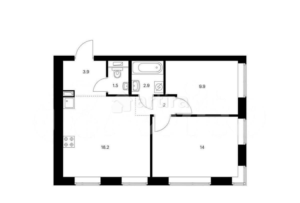 2-комн. квартира, 52.4 м2, 34/62 эт. Москва - изображение 3