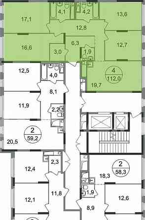 4-комн. квартира, 112 м2, 16/17 эт. Москва