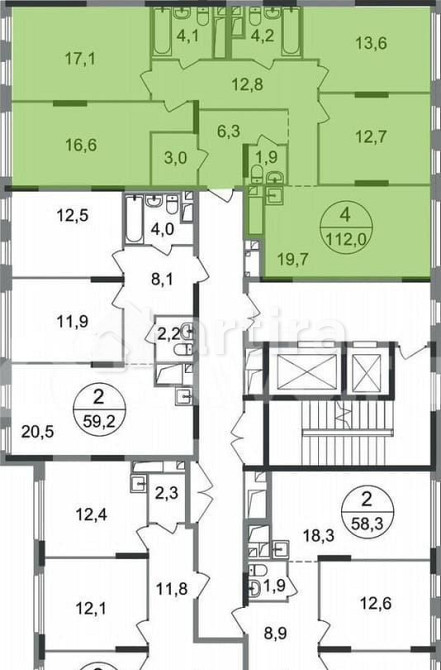 4-комн. квартира, 112 м2, 16/17 эт. Москва - изображение 3
