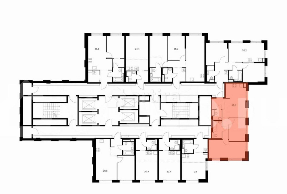 2-комн. квартира, 54.6 м2, 43/43 эт. Москва - изображение 1