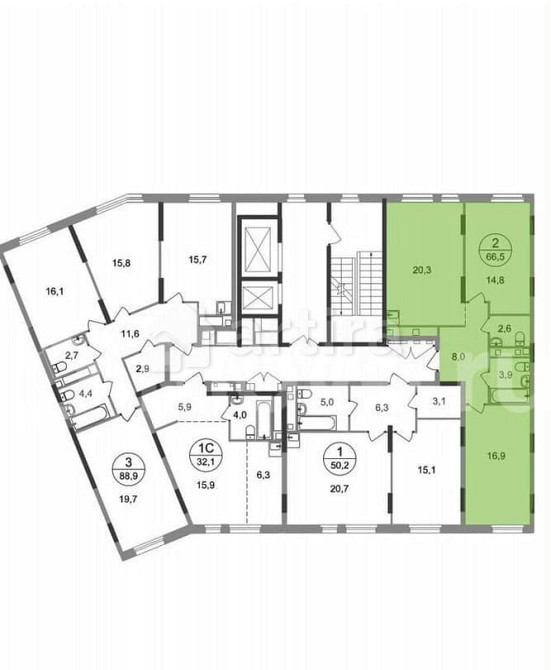 2-комн. квартира, 66.5 м2, 5/17 эт. Москва - изображение 4