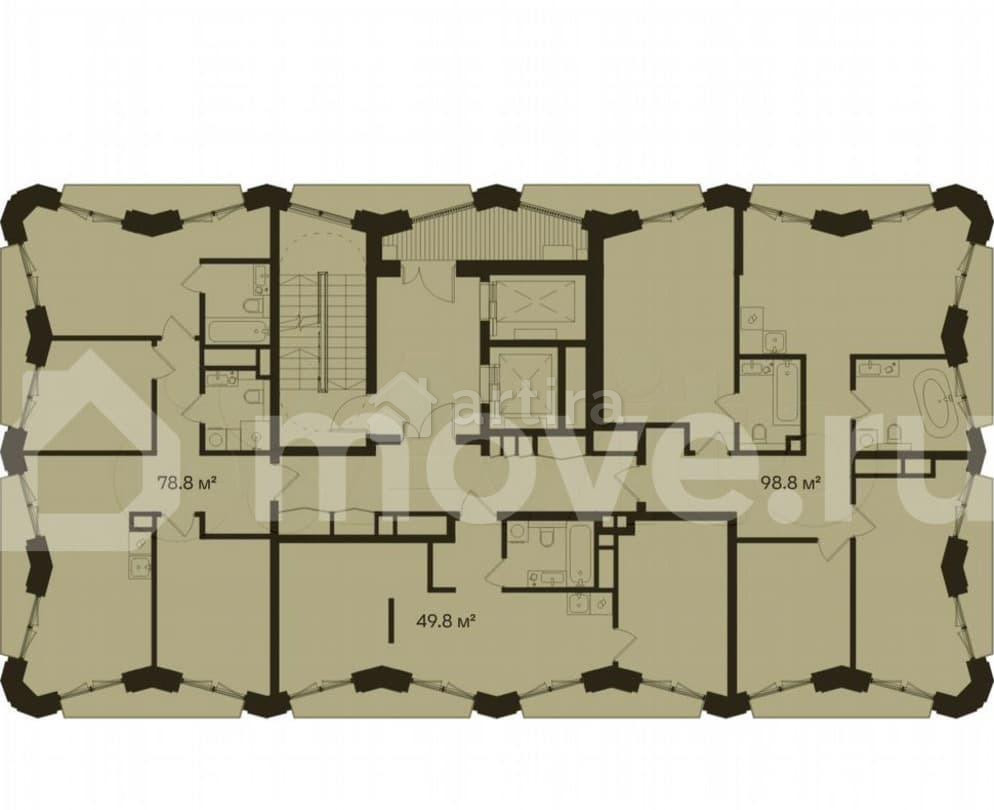 3-комн. квартира, 98.8 м2, 9/13 эт. Москва - изображение 7