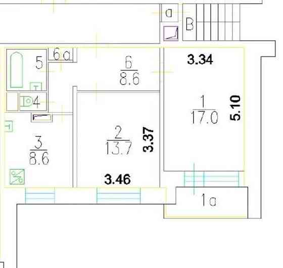 2-комн. квартира, 52.4 м2, 8/16 эт. Москва