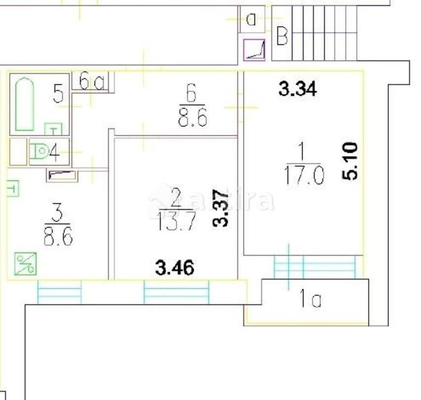 2-комн. квартира, 52.4 м2, 8/16 эт. Москва - изображение 4