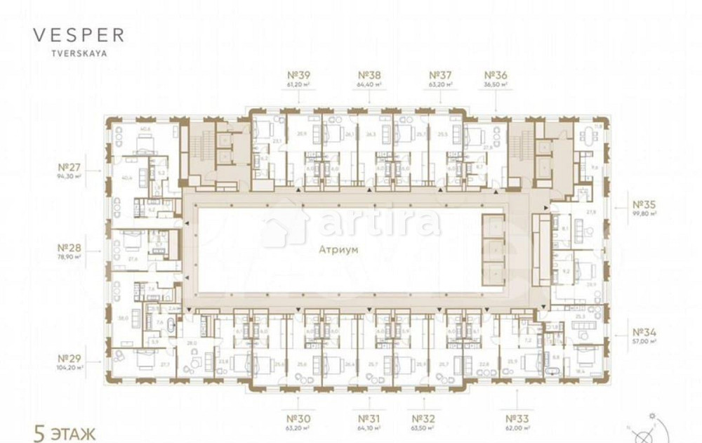 1-комн. апарт-ы, 99.8 м2, 5/9 эт. Москва - изображение 5