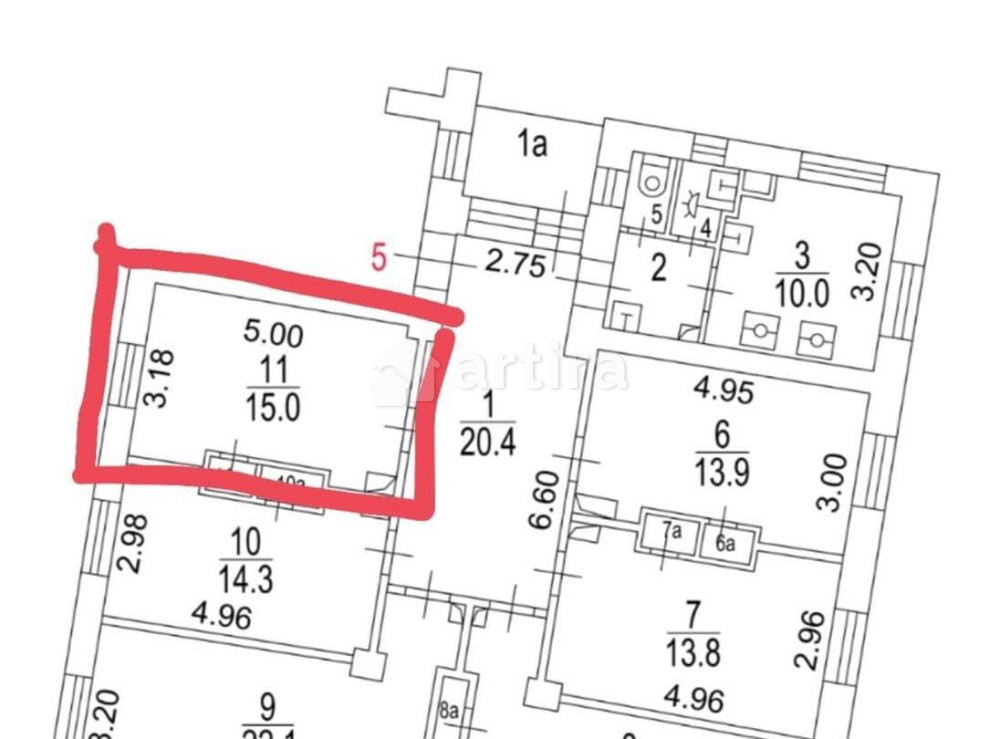 Комната, 15 м2, 4/5 эт. Москва - изображение 1