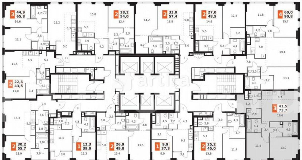 3-комн. квартира, 73.7 м2, 9/42 эт. Москва - изображение 5