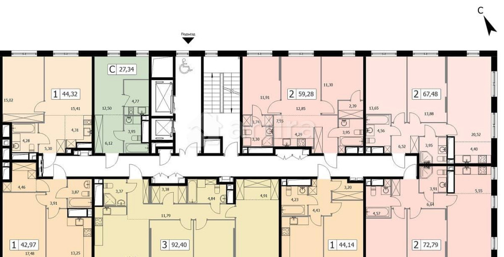 3-комн. квартира, 90.5 м2, 8/19 эт. Москва - изображение 1