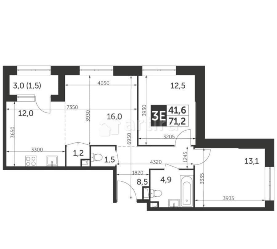 3-комн. квартира, 71.2 м2, 23/28 эт. Москва - изображение 1