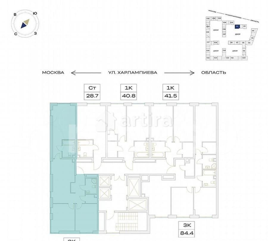 4-комн. квартира, 76.3 м2, 18/24 эт. Москва - изображение 5