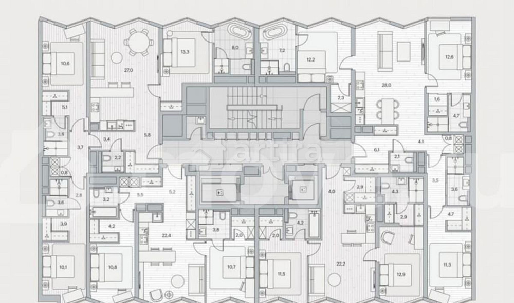 3-комн. пентхаус, 103.2 м2, 11/22 эт. Москва - изображение 2