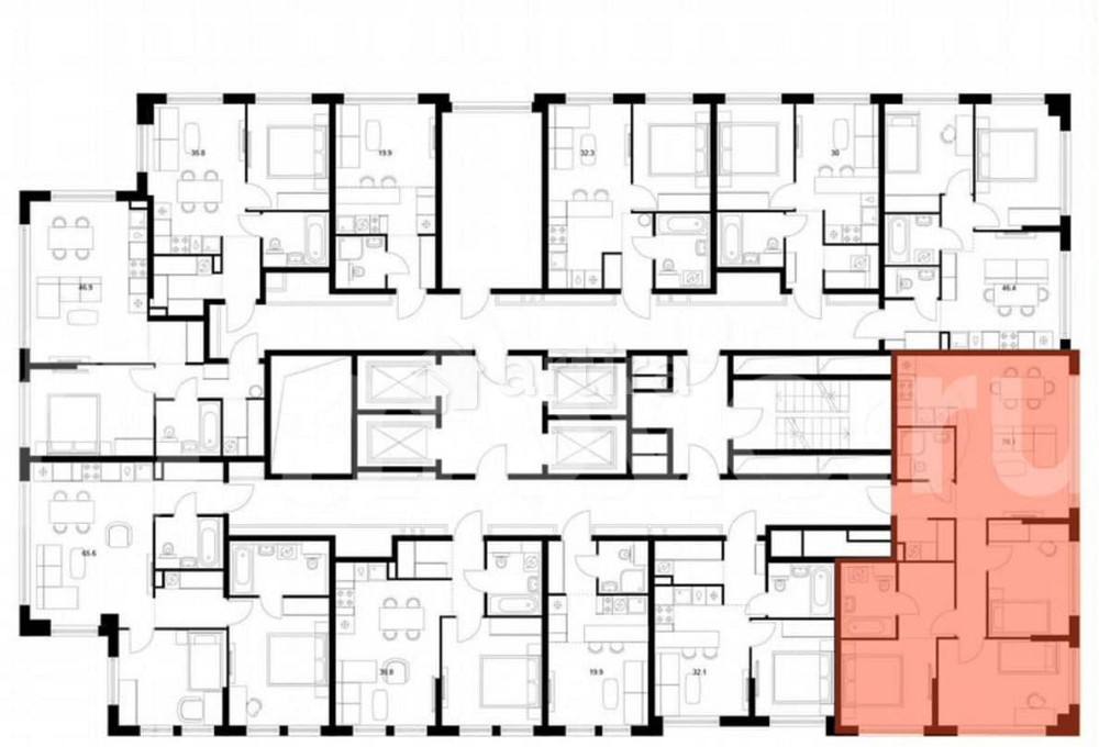 3-комн. квартира, 78.1 м2, 30/30 эт. Москва - изображение 2
