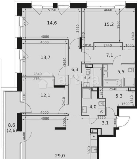 5-комн. квартира, 122.3 м2, 13/17 эт. Москва - изображение 1