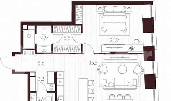 1-комн. квартира, 79.6 м2, 2/8 эт. Москва