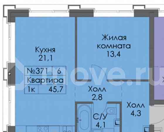 Студия, 45.7 м2, 3/30 эт. Москва