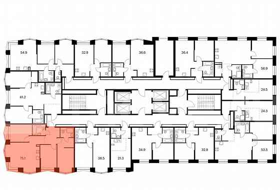 3-комн. квартира, 75.1 м2, 12/32 эт. Москва