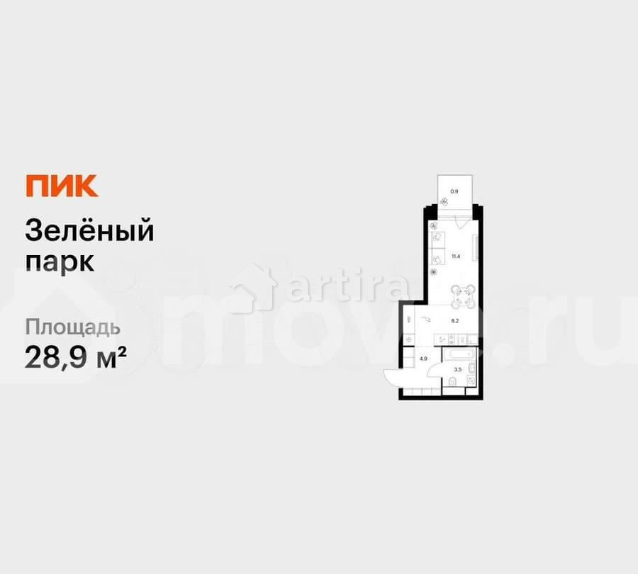 Студия, 28.9 м2, 7/28 эт. Зеленоград - изображение 2