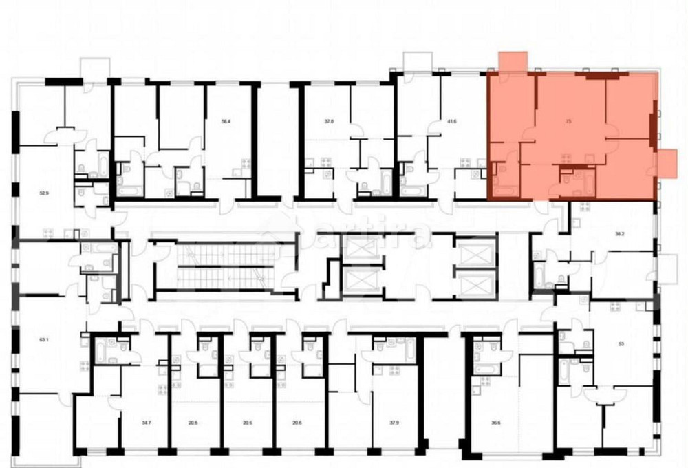 3-комн. квартира, 75 м2, 7/37 эт. Москва - изображение 2