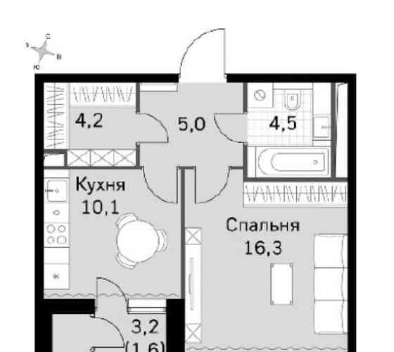 1-комн. квартира, 42 м2, 24/44 эт. Москва