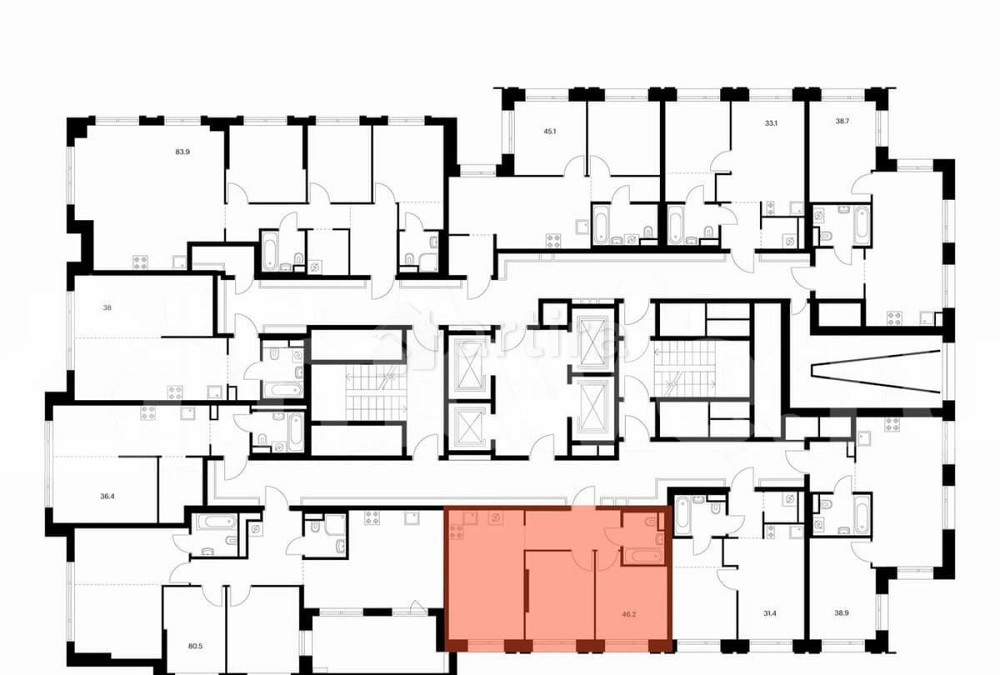2-комн. квартира, 46.2 м2, 22/29 эт. Москва - изображение 2