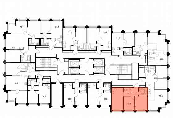 2-комн. квартира, 50.4 м2, 28/32 эт. Москва