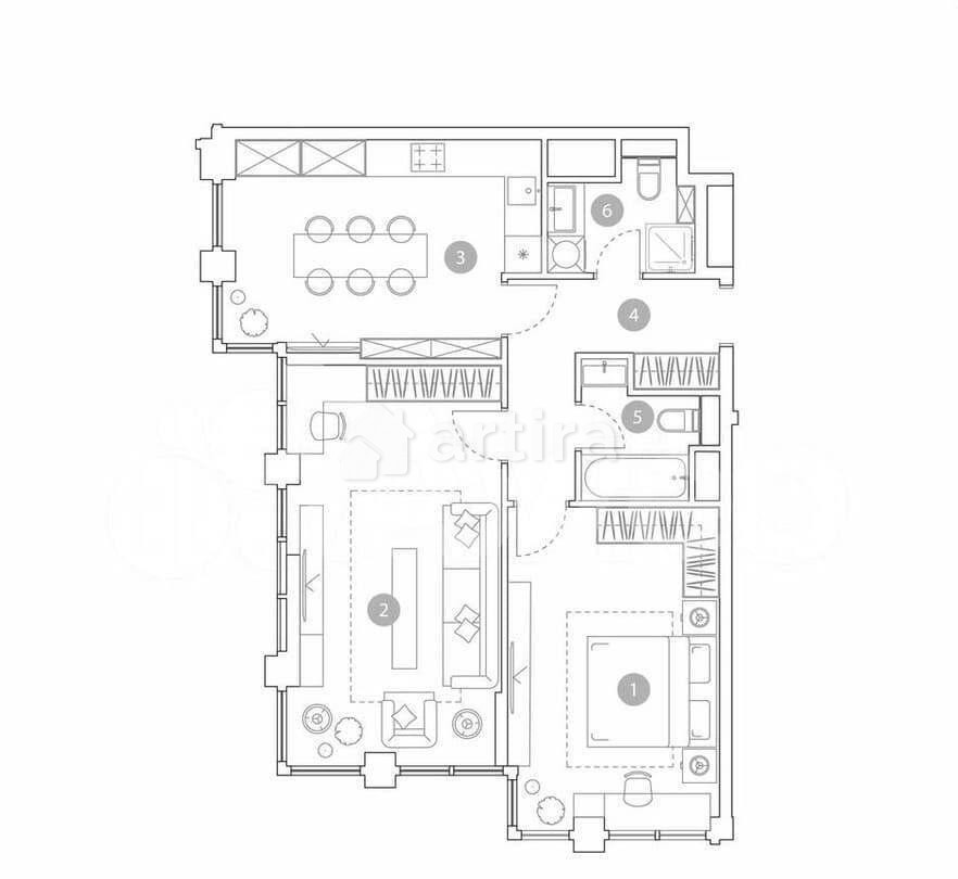 2-комн. квартира, 72.7 м2, 15/19 эт. Москва - изображение 2
