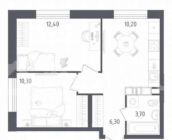 2-комн. квартира, 42.9 м2, 3/16 эт. Москва