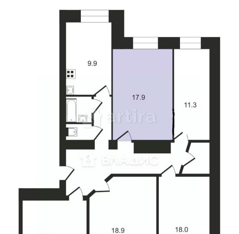 Комната, 18 м2, 2/6 эт. Москва - изображение 4