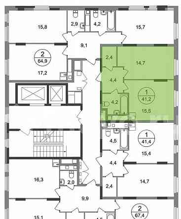 1-комн. квартира, 41.2 м2, 13/17 эт. Москва