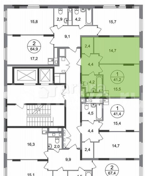 1-комн. квартира, 41.2 м2, 13/17 эт. Москва - изображение 3