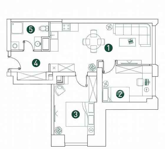 3-комн. квартира, 59.9 м2, 3/32 эт. Москва