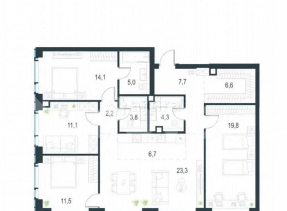 5-комн. квартира, 116 м2, 20/30 эт. Москва - изображение 1