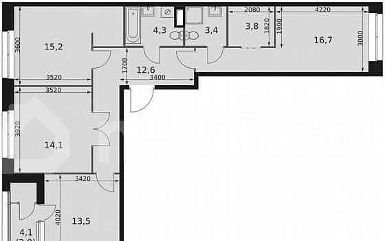 3-комн. квартира, 85.6 м2, 10/44 эт. Москва