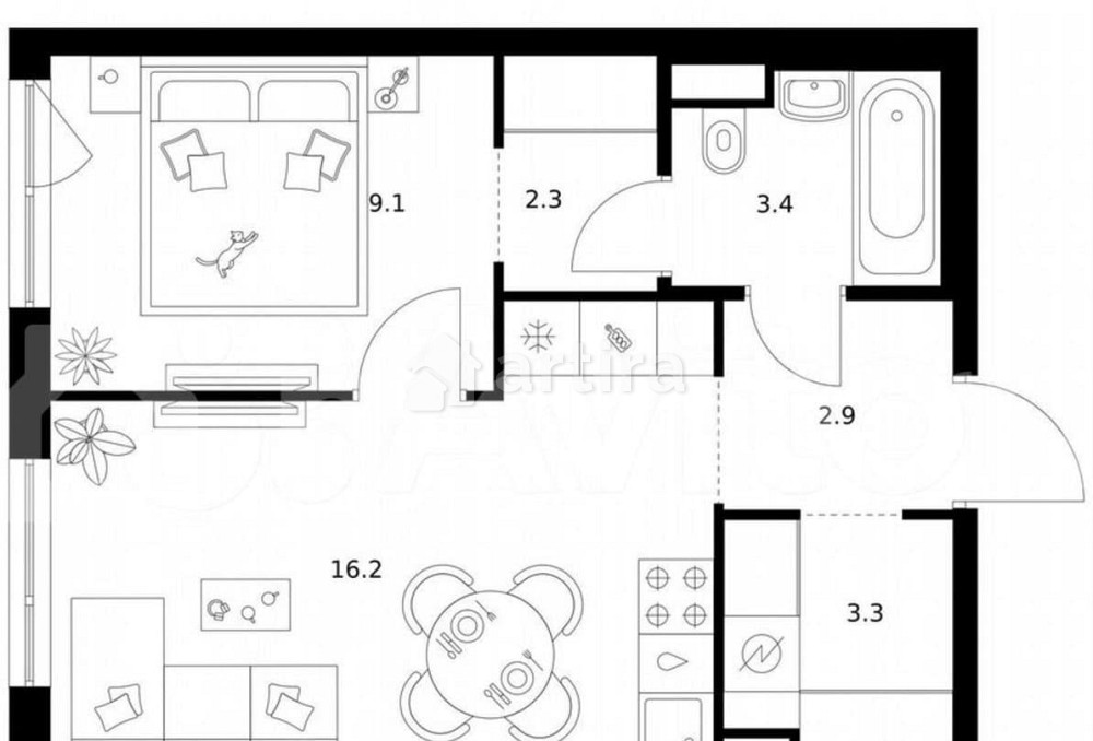 1-комн. квартира, 37.2 м2, 22/32 эт. Москва - изображение 1