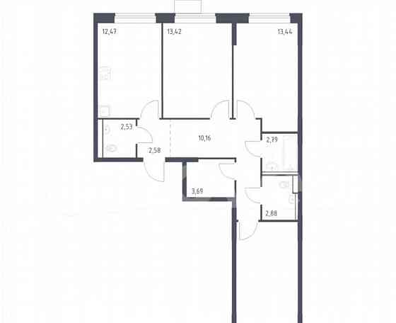 3-комн. квартира, 78.4 м2, 14/16 эт. Москва