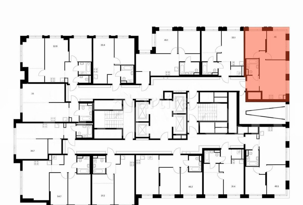 2-комн. квартира, 46 м2, 17/29 эт. Москва - изображение 3