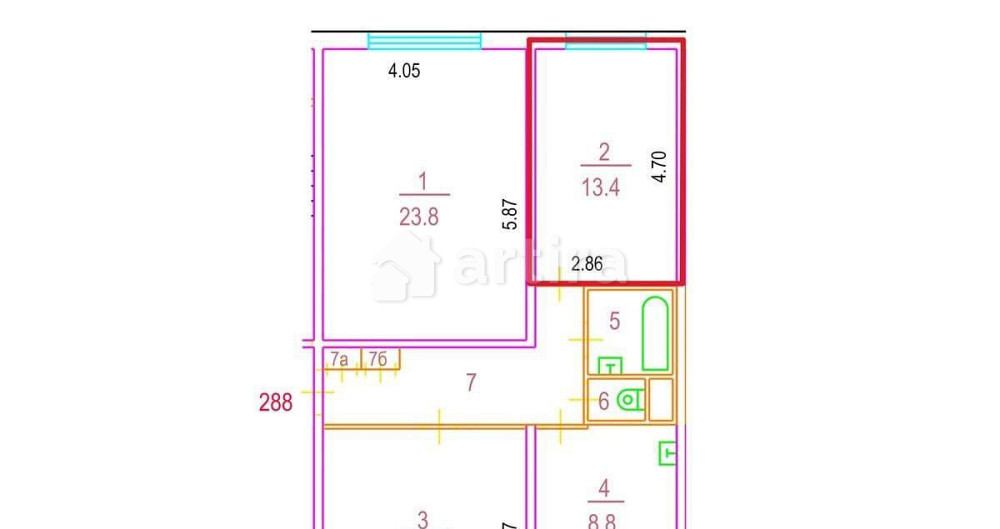 Комната, 13.4 м2, 1/12 эт. Москва - изображение 1