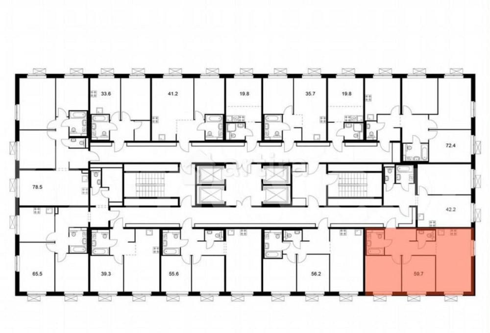 2-комн. квартира, 59.7 м2, 14/25 эт. Москва - изображение 2