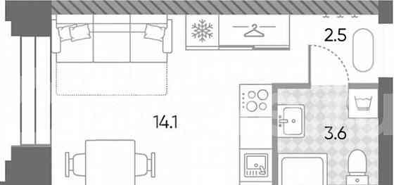 Студия, 20.2 м2, 18/43 эт. Москва