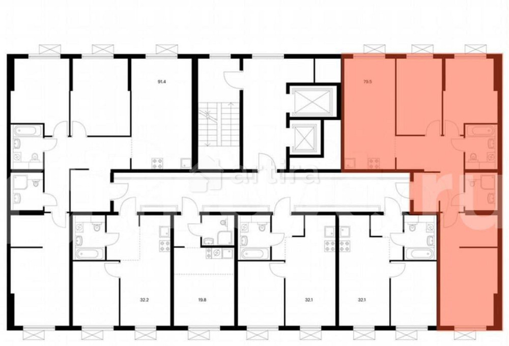 3-комн. квартира, 79.5 м2, 13/16 эт. Москва - изображение 3