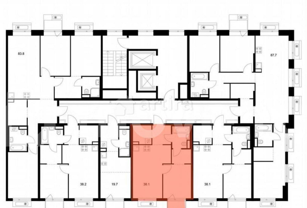1-комн. квартира, 38 м2, 12/19 эт. Москва - изображение 3