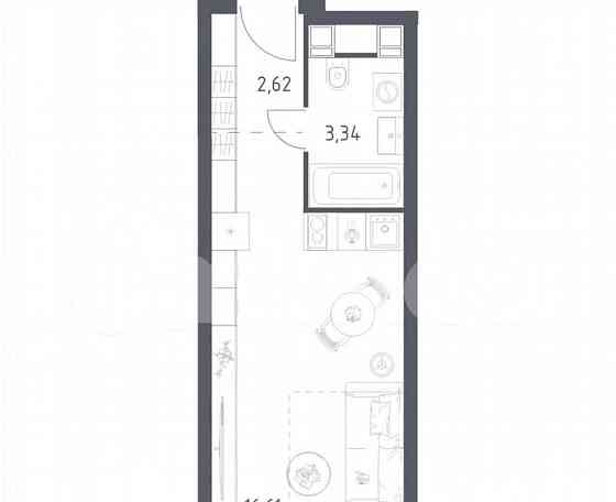 Студия, 22.6 м2, 16/28 эт. Москва
